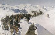 Franz Roubaud Count Argutinsky crossing the Caucasian range Germany oil painting artist